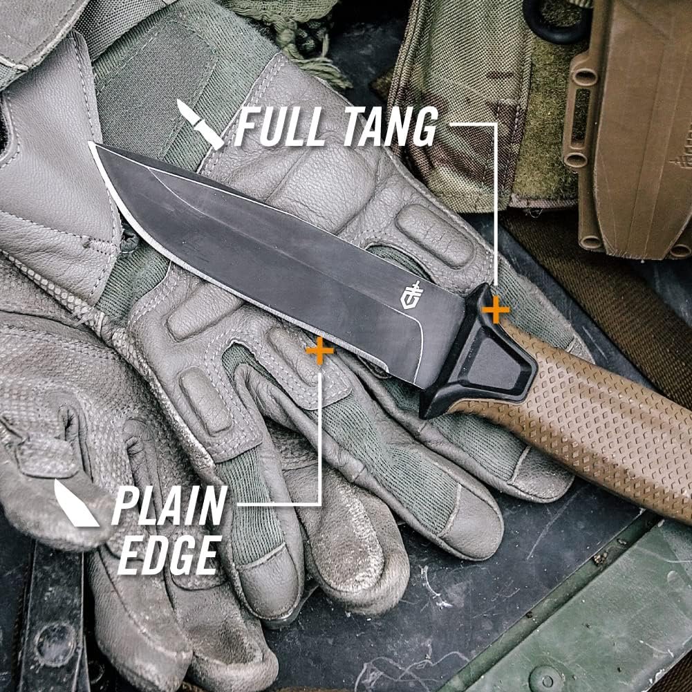 Gerber Gear StrongArm - Fixed Blade, Full Tang Knife - Camping Knife with Multiple Carry Options - Coyote Brown, Plain Edge
